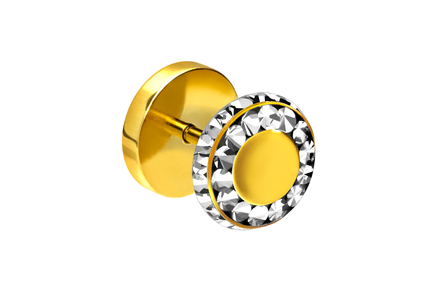 Chirurgenstahl Fake Plug KRISTALLE + EPOXY von Piercingline